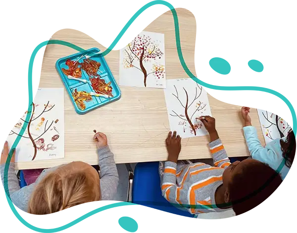 Children painting at Lakeland Child Care